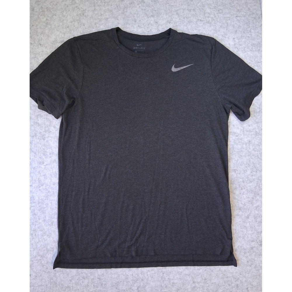 Nike Dri-FIT L Gray Men Athletic T Shirt Short Sleeve Training Running Gym Tee